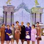 Women-Parliamentarians-of-Iran-in-front-of-the-gate-of-the-Iranian-Parliament-Majlis-Shoraye-Melli-mid-1970s